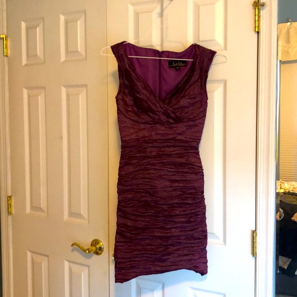 Nicole Miller bodycon dress in eggplant color - Picture 5 of 5